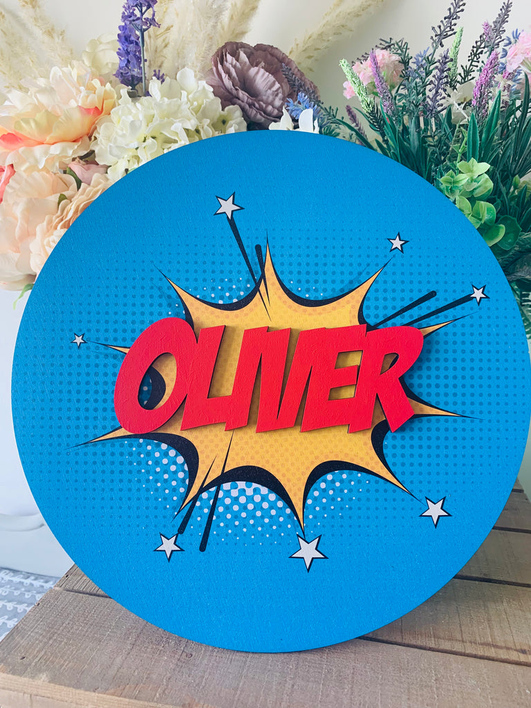 Superhero - Personalised UV Printed Wooden Plaques