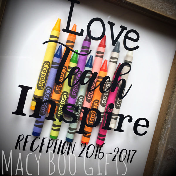 Personalised 6x6 Teacher Crayon Frame – A Unique Gift for Inspiring Educators