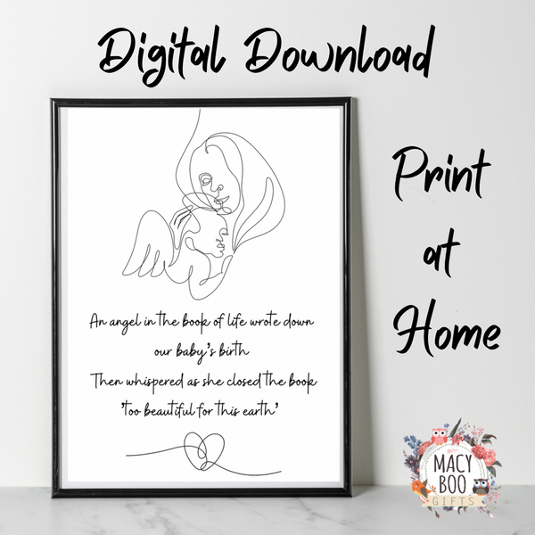 Baby Loss Angel Digital Wall Art – A Heartfelt Tribute