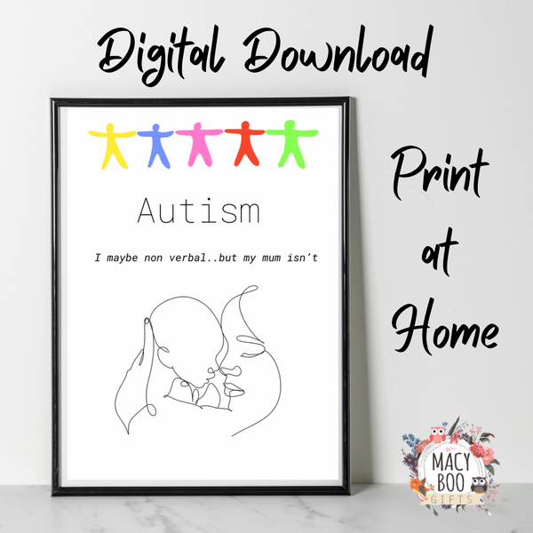 Autism Mummy Digital Wall Art – A Tribute to Strength &amp; Love